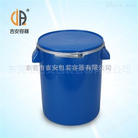 【*】20L硅胶桶 20升塑料直身铁箍桶 20KG化工桶带铁箍